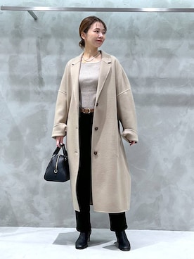 「アイテム（チェスターコート）」を使った、izumi888さん（レディース・157cm）の秋コーディネート