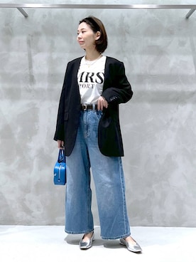 「アイテム（ノーカラージャケット）」を使った、izumi888さん（レディース・157cm・30代）の冬コーディネート