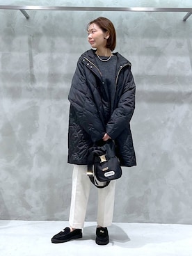 「アイテム（スラックス）」を使った、izumi888さん（レディース・157cm・30代）の冬コーディネート