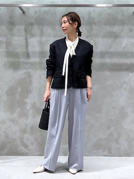 美品　BARNYARDSTORM ノーカラージャケット グレー BARNYARDSTORMのノーカラージャケットを使った「ママコーデ」の人気