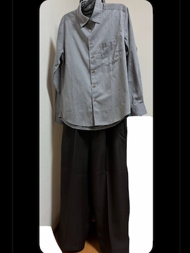「不明のアイテム（Shirts、グレー系）」を使った、れもさん（メンズ・151cm）の秋コーディネート