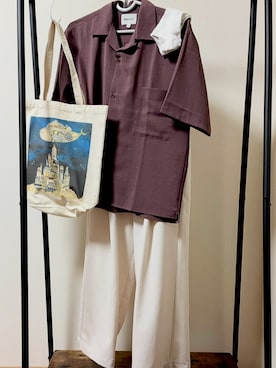 「MONO-MART（モノマート）のアイテム（Trousers、ホワイト系）」を使った、れもさん（メンズ・151cm）の秋コーディネート
