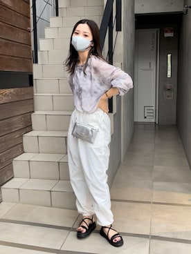 「Diosfront（ディオスフロント）のアイテム」を使った、ririkaさん（レディース・158cm）の夏コーディネート