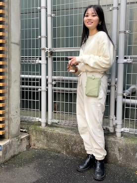 「マイベストコーデ2022」｜「アイテム（スウェットパンツ）」を使った、ririkaさん（レディース・158cm）の冬コーディネート