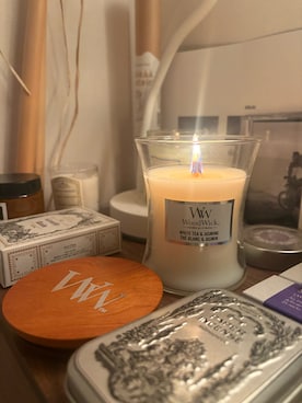 「BIRTHDAY BAR（バースデイバー）のWoodWick ジャーキャンドル Mサイズ（キャンドル、その他）」を使った、ririkaさん（レディース・158cm）の春コーディネート