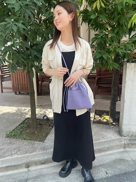 「DISCOAT（ディスコート）のアイテム（ワンピース/ドレス）」を使った、ririkaさん（レディース・158cm）の夏コーディネート