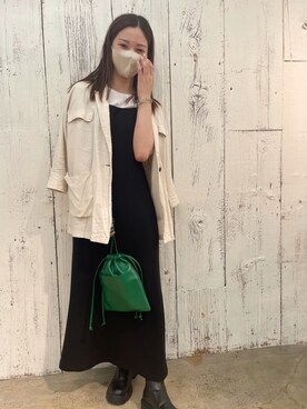 「DISCOAT（ディスコート）のアイテム（ワンピース/ドレス）」を使った、ririkaさん（レディース・158cm）の夏コーディネート