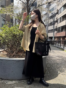 「DISCOAT（ディスコート）のアイテム（ワンピース/ドレス）」を使った、ririkaさん（レディース・158cm）の春コーディネート