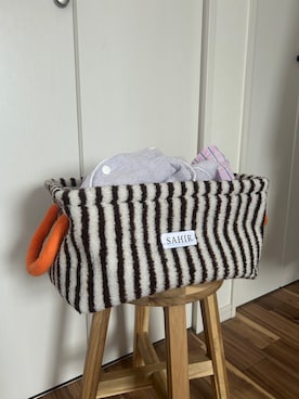 「SAHIR（サヒール）の【SAHIR サヒール】Fabric basket　L（収納グッズ、ホワイト系）」を使った、ririkaさん（レディース・158cm）の夏コーディネート