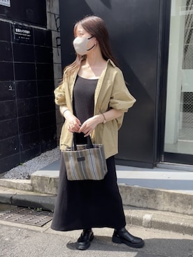 「DISCOAT（ディスコート）のアイテム（ワンピース/ドレス）」を使った、ririkaさん（レディース・158cm）の春コーディネート