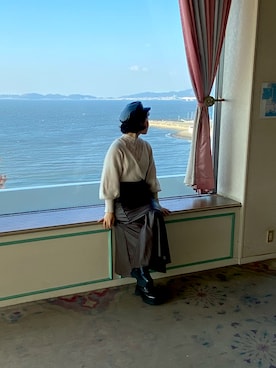 「RETRO GIRL（レトロガール）のアイテム（帽子）」を使った、m-kaさん（レディース・158cm）の冬コーディネート