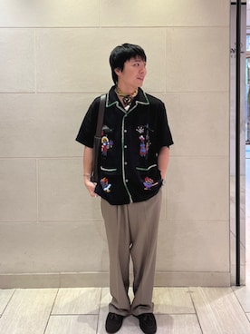 「アイテム（その他シューズ）」を使った、金子さん（メンズ・163cm）の夏コーディネート