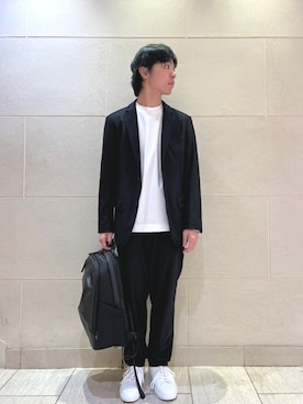 「アイテム（テーラードジャケット）」を使った、金子さん（メンズ・163cm）の秋コーディネート