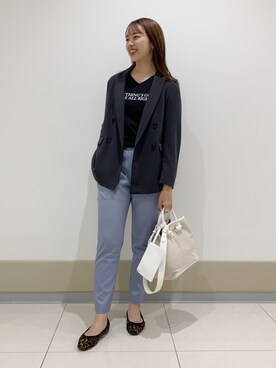 「春カラー」｜「アイテム（スーツジャケット）」を使った、suzukaさん（レディース・166cm）の春コーディネート