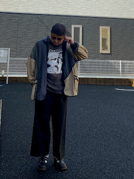 「is-ness（イズネス）のアイテム（パンツ）」を使った、atsuroooさん（メンズ・180cm）の冬コーディネート