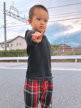 「FRED PERRY（フレッドペリー）のアイテム」を使った、zenbooさん（キッズ・90cm）の秋コーディネート