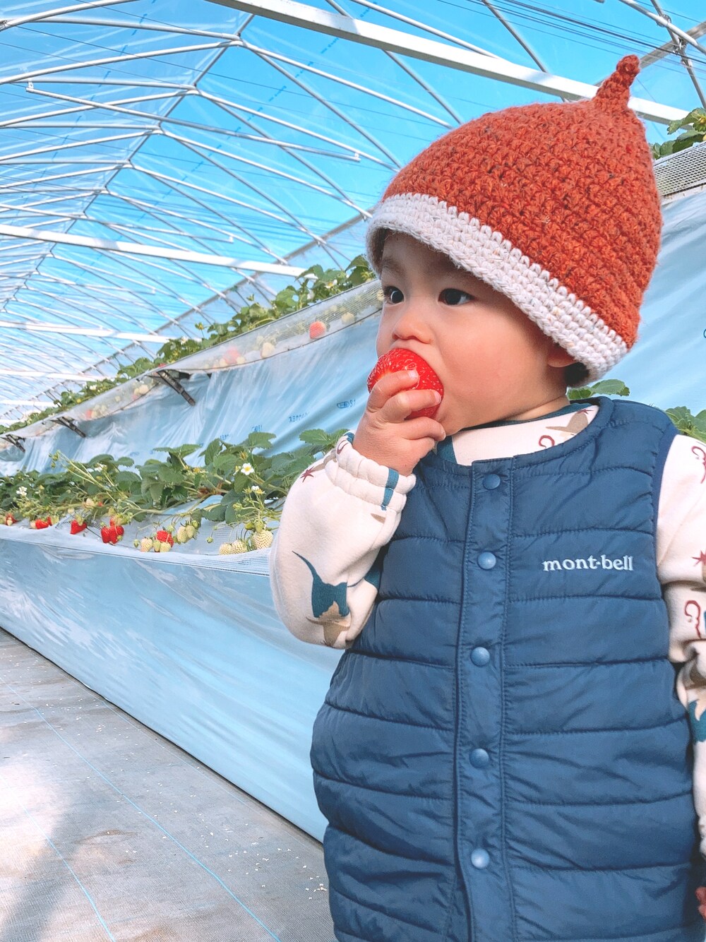 mont-bellのダウンベストを使ったキッズ人気ファッション