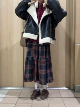「WEGO（ウィゴー）のアイテム（ムートンコート）」を使った、Ichigo129さん（レディース・160cm）の冬コーディネート