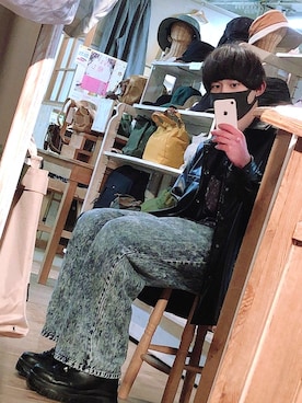 「花柄」｜「アイテム（その他アウター）」を使った、はな。さん（メンズ・175cm）の秋コーディネート