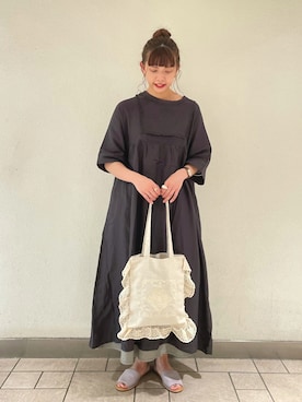 「Samansa Mos2（サマンサ モスモス）のセパレートサンダル（サンダル）」を使った、ざわさん（レディース・163cm）の春コーディネート