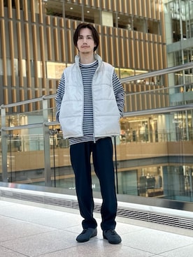 「green label relaxing（グリーンレーベルリラクシング）のアイテム（ブルゾン）」を使った、YUYA NAGASEさん（メンズ・169cm）の冬コーディネート