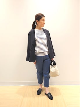 「カラー×コーデ」｜「アイテム（スーツジャケット）」を使った、Michikoさん（レディース・164cm）の春コーディネート