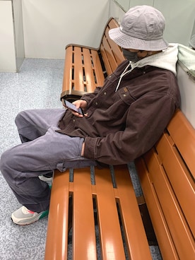 「n(n)（エヌエヌ）のアイテム（帽子）」を使った、suuum717さん（メンズ・173cm）の春コーディネート