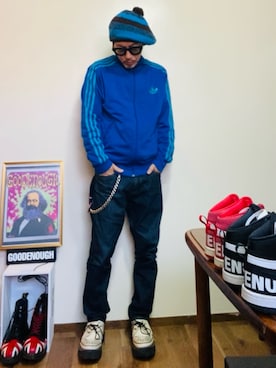 「アイテム（ジャージ）」を使った、GOODMAN®️さん（メンズ・168cm）の秋コーディネート