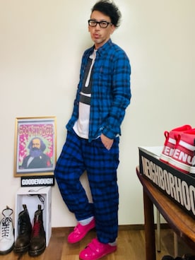 「uniform experiment（ユニフォームエクスペリメント）のアイテム」を使った、GOODMAN®️さん（メンズ・168cm）の夏コーディネート