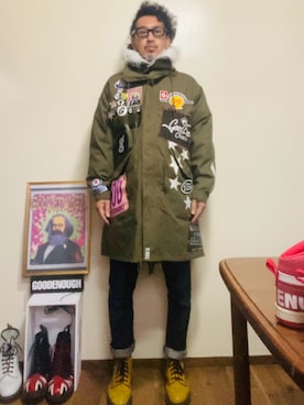 「アイテム（モッズコート）」を使った、GOODMAN®️さん（メンズ・168cm）の秋コーディネート
