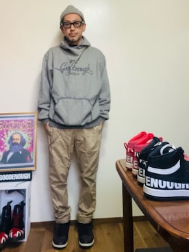 「アイテム（ニットキャップ/ビーニー）」を使った、GOODMAN®️さん（メンズ・168cm）の秋コーディネート