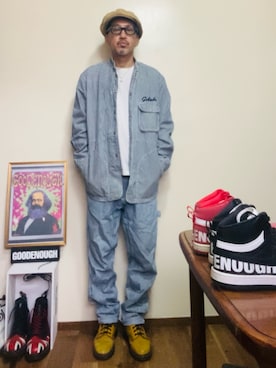 「アイテム（カバーオール）」を使った、GOODMAN®️さん（メンズ・168cm）の秋コーディネート