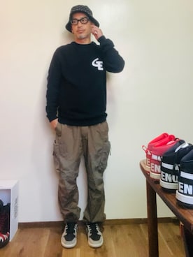 「アイテム（スウェット）」を使った、GOODMAN®️さん（メンズ・168cm）の秋コーディネート