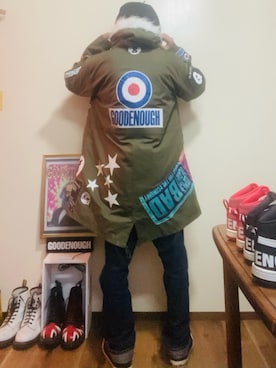 「アイテム（モッズコート）」を使った、GOODMAN®️さん（メンズ・168cm）の秋コーディネート