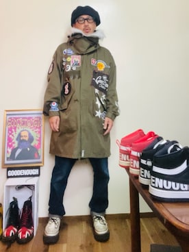「アイテム（キャスケット）」を使った、GOODMAN®️さん（メンズ・168cm）の秋コーディネート