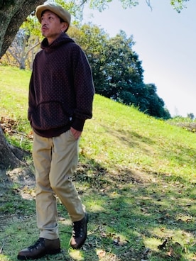 「BICASH（ビカーシ）のアイテム（ブーツ）」を使った、GOODMAN®️さん（メンズ・168cm）の秋コーディネート