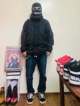 「アイテム（マウンテンパーカー）」を使った、GOODMAN®️さん（メンズ・168cm）の秋コーディネート