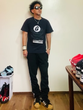 「NUMBER (N)INE（ナンバーナイン）の"three" 2007SS ABOUT A BOY期（サングラス）」を使った、GOODMAN®️さん（メンズ・168cm）の夏コーディネート