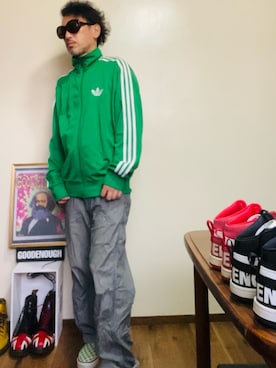 「アイテム（ジャージ）」を使った、GOODMAN®️さん（メンズ・168cm）の秋コーディネート