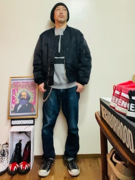 「CONVERSE ALL STAR（コンバースオールスター）のアイテム」を使った、GOODMAN®️さん（メンズ・168cm）の春コーディネート