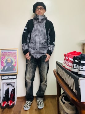 「Supreme （シュプリーム）のアイテム（ジャケット/アウター）」を使った、GOODMAN®️さん（メンズ・168cm）の春コーディネート