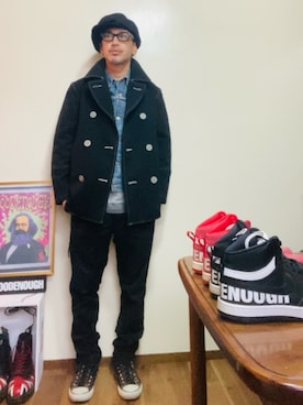 「アイテム（キャスケット）」を使った、GOODMAN®️さん（メンズ・168cm）の秋コーディネート