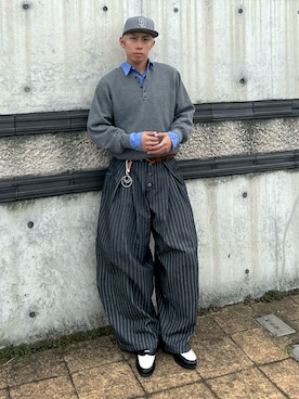 「アイテム（キーケース/キーアクセサリー）」を使った、蘭丸さん（メンズ・175cm）の秋コーディネート