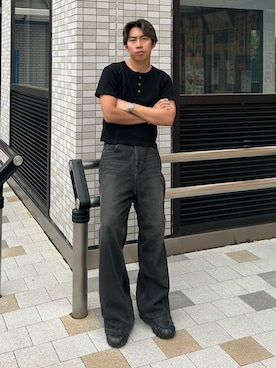「Onitsuka Tiger（オニツカタイガー）のアイテム」を使った、蘭丸さん（メンズ・175cm）の夏コーディネート