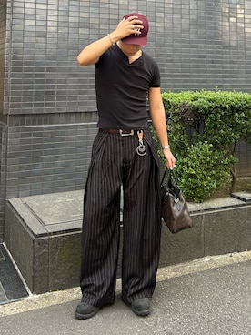 「soerte（ソエルテ）のアイテム」を使った、蘭丸さん（メンズ・175cm）の春コーディネート