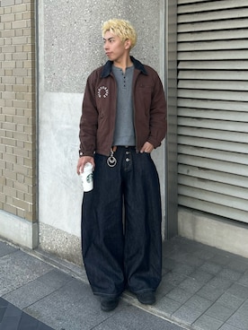 「アイテム（イヤーカフ）」を使った、蘭丸さん（メンズ・175cm）の冬コーディネート