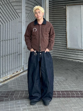 「アイテム（ブレスレット）」を使った、蘭丸さん（メンズ・175cm）の冬コーディネート