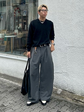 「アイテム（キーケース/キーアクセサリー）」を使った、蘭丸さん（メンズ・175cm・20代）の秋コーディネート