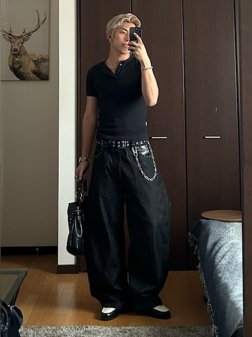 Studs Design Rigid Curve Denim / スタッズデザインリジットカーブ
