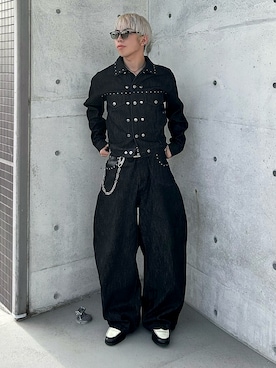 「アイテム（イヤーカフ）」を使った、蘭丸さん（メンズ・175cm）の秋コーディネート